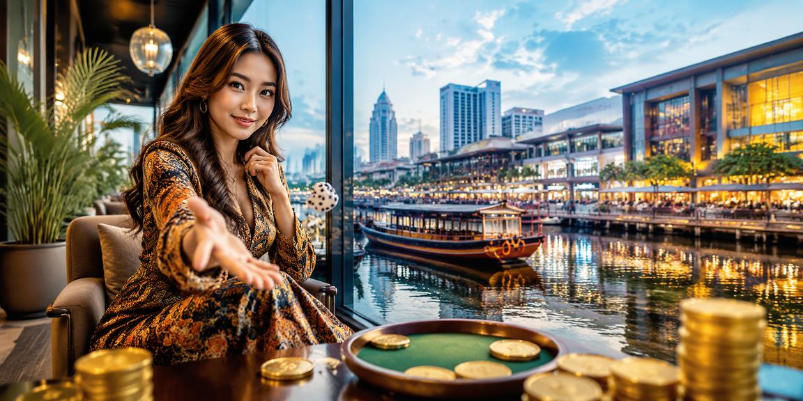 A Johor Bahru-style table game atmosphere with batik motifs representing the Malaysian local casino experience
